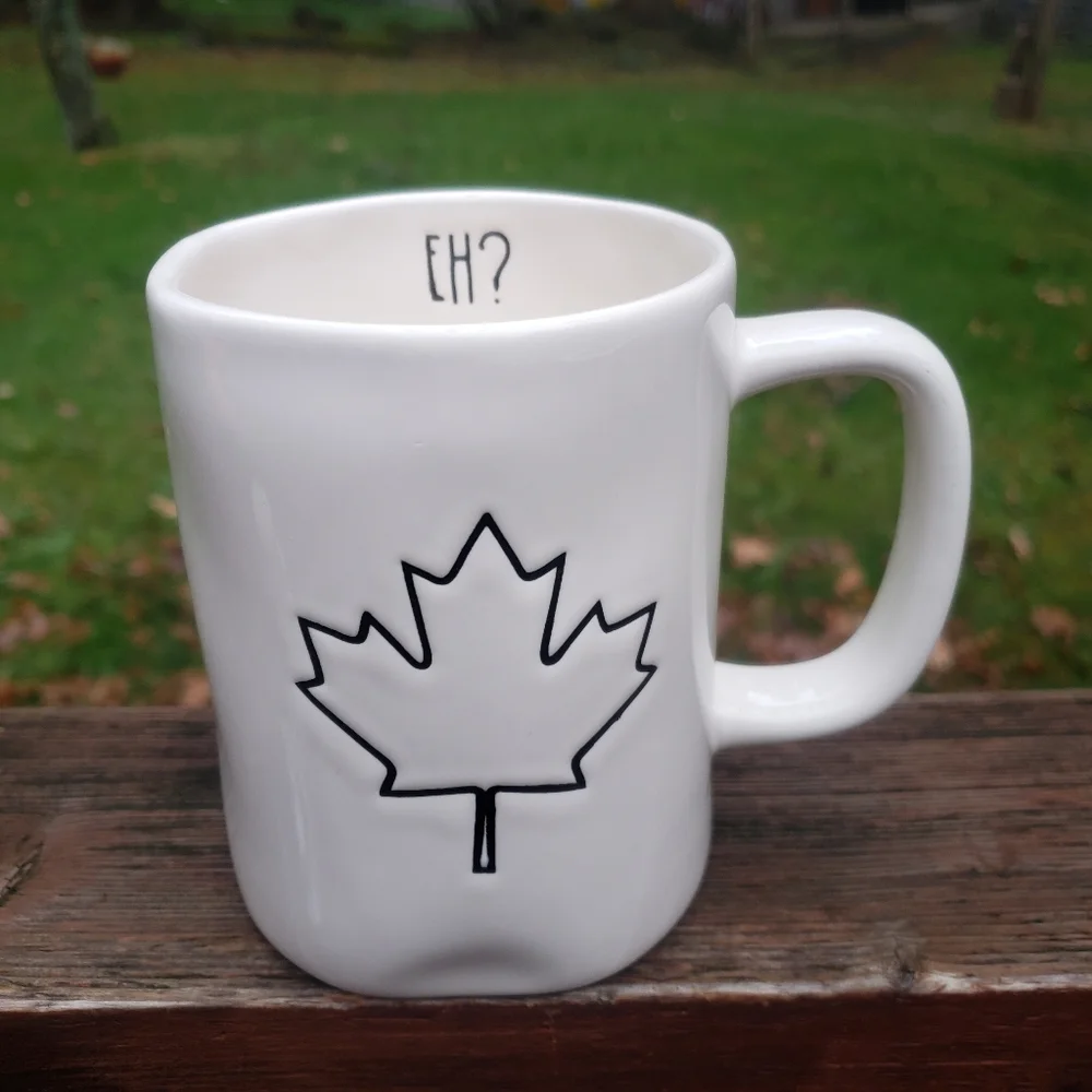 Rae Dunn Canadian Maple Leaf And EH? Coffee Mug
